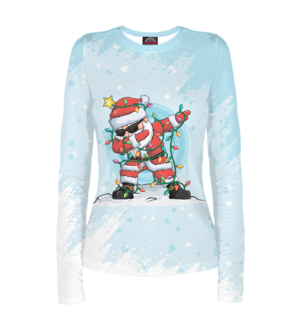 Женский лонгслив с изображением Santa Dabbing цвета Белый