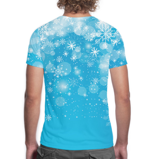 Мужская футболка с изображением Снежинки цвета Белый