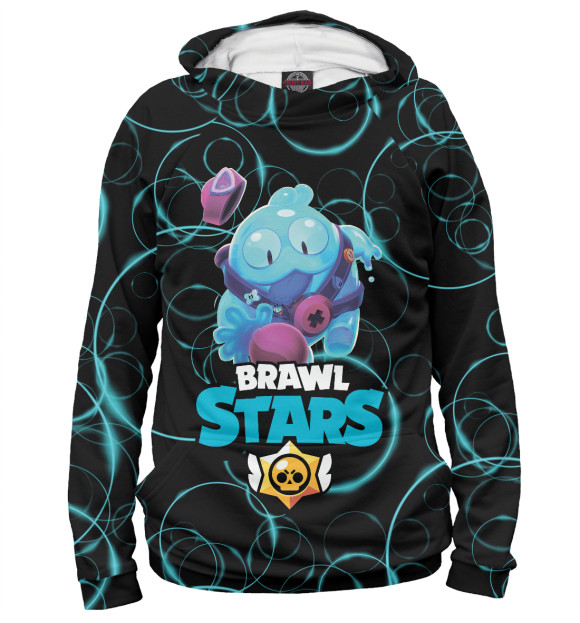Мужское худи с изображением Brawl Stars цвета Белый