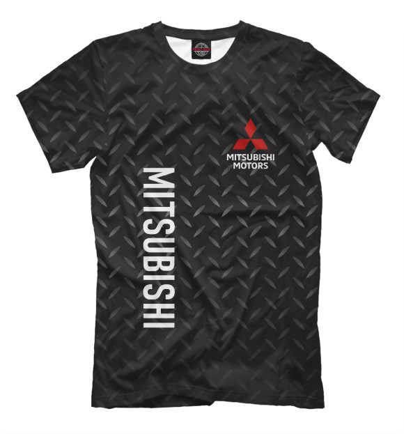 Футболка для мальчиков с изображением Mitsubishi Сталь цвета Белый