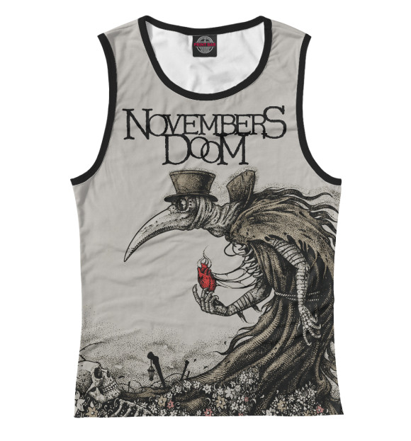 Женская майка с изображением Novembers doom цвета Белый