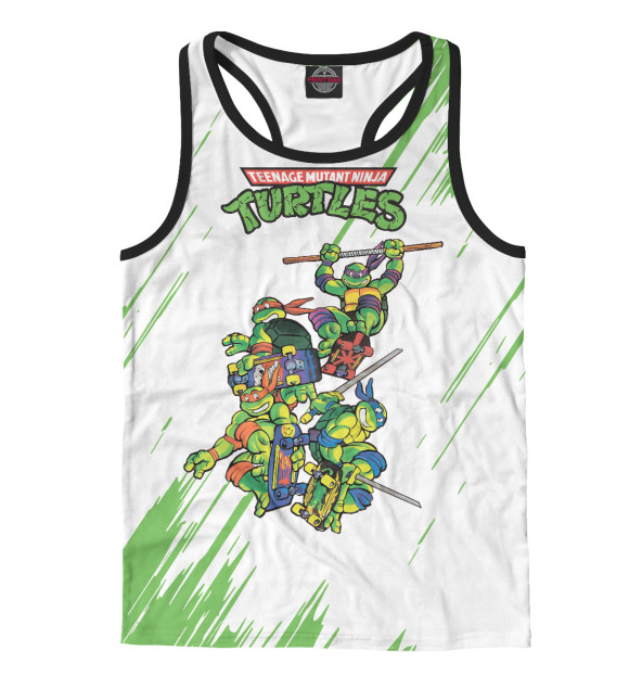 Мужская майка-борцовка с изображением Черепашки-ниндзя цвета Белый