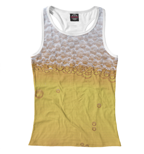 Женская майка-борцовка с изображением Пиво цвета Белый