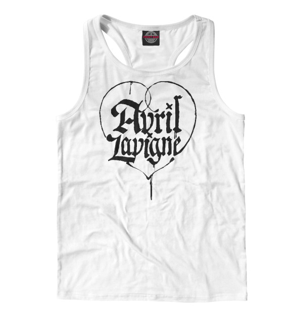Мужская майка-борцовка с изображением Avril Lavigne цвета Белый