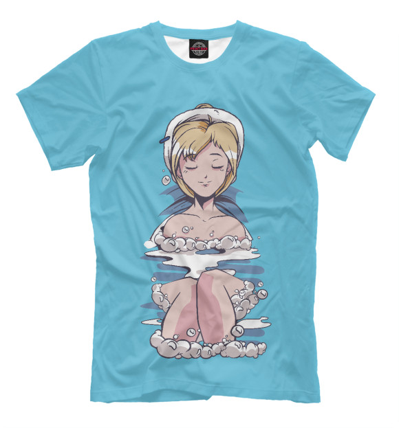Мужская футболка с изображением Anime girl цвета Белый