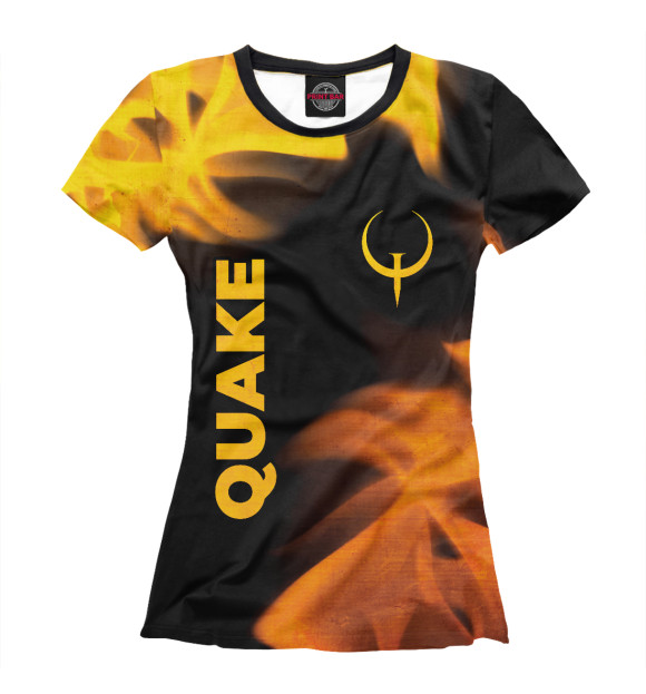 Футболка для девочек с изображением Quake Gold Gradient цвета Белый