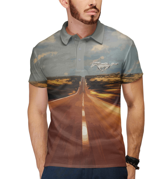 Мужское поло с изображением Скорость цвета Белый