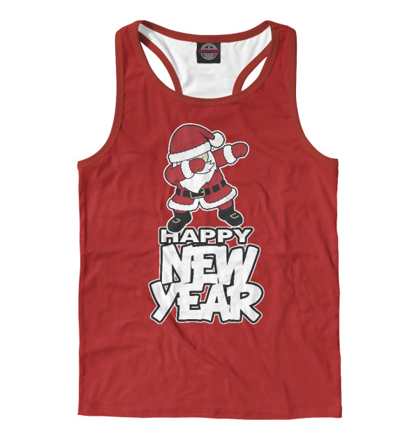 Мужская майка-борцовка с изображением Новый год цвета Белый