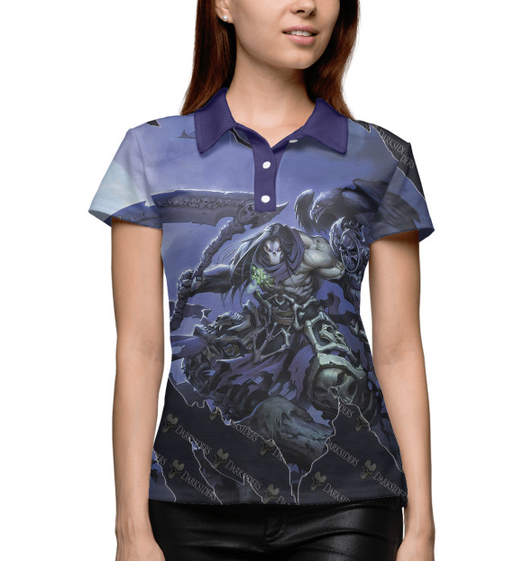 Женское поло с изображением Dark цвета Белый