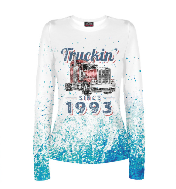 Женский лонгслив с изображением Truckin Since 1993 цвета Белый