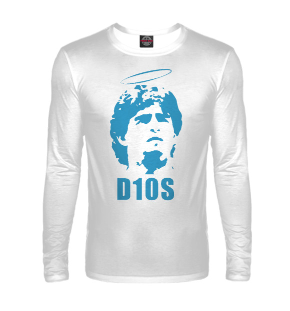 Мужской лонгслив с изображением Diego Maradona цвета Белый