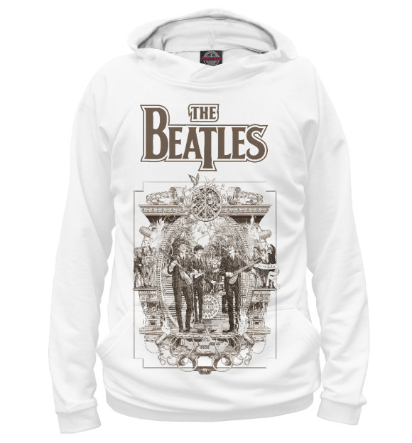 Мужское худи с изображением The Beatles цвета Белый
