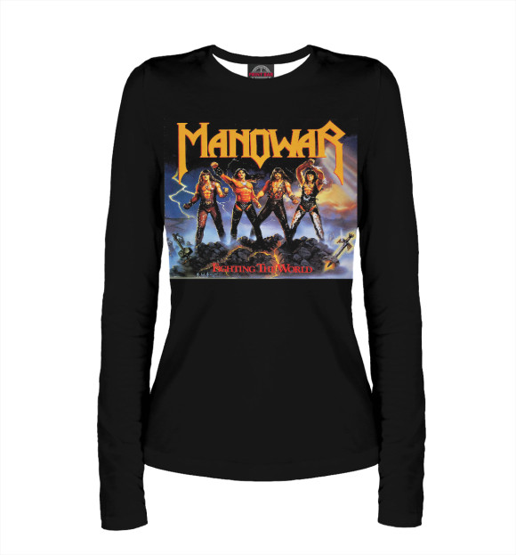 Женский лонгслив с изображением Мановар цвета Белый