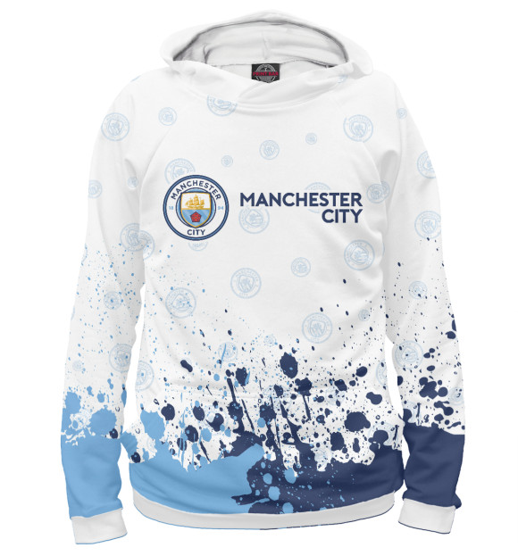 Женское худи с изображением Manchester City цвета Белый