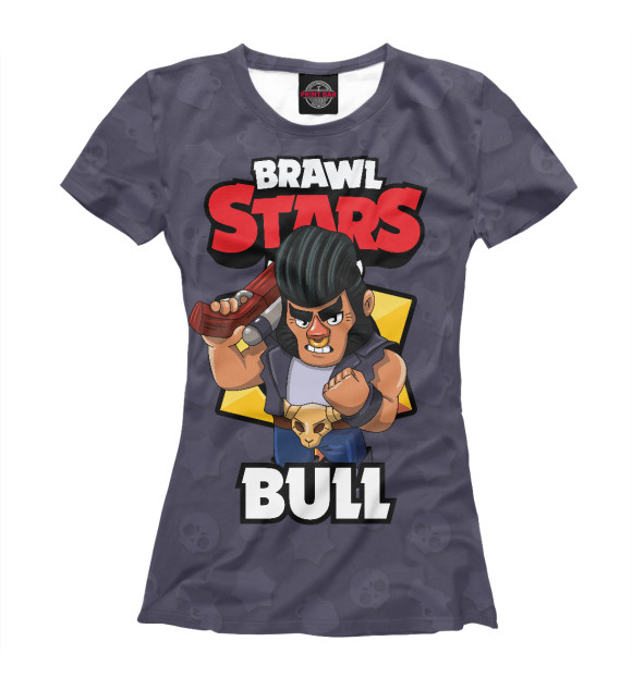 Футболка для девочек с изображением Brawl stars Bull цвета Белый