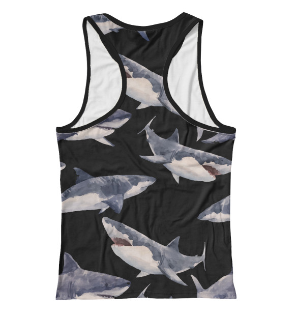 Женская майка-борцовка с изображением Акула цвета Белый