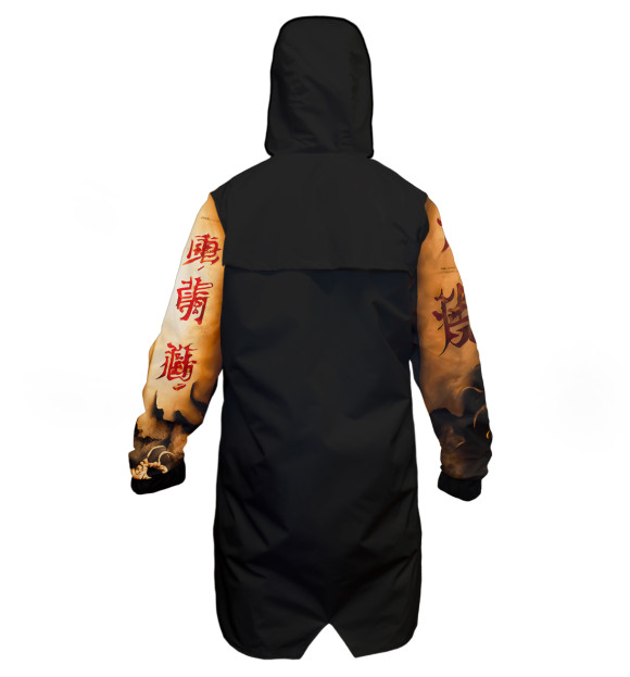 Дождевик с изображением Китайский дракон цвета Белый