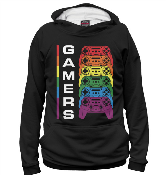 Мужское худи с изображением Gamers цвета Белый