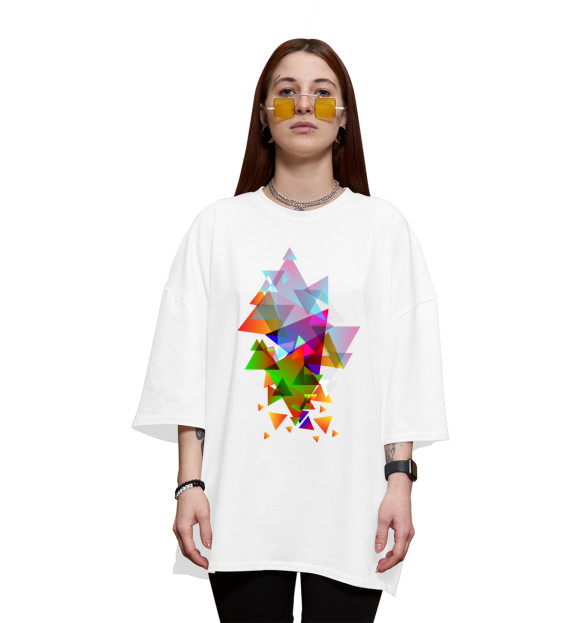 Женская футболка оверсайз с изображением Abstraction цвета Белый