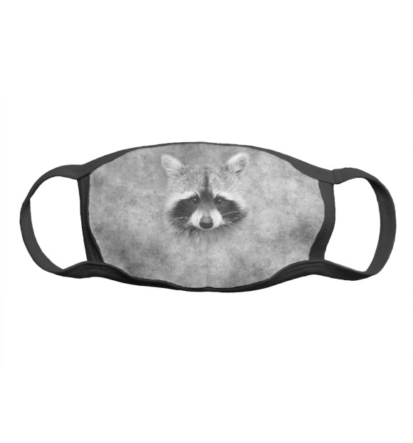Маска тканевая с притом Енот цвета Белый Маска тканевая с изображением Енот цвета Белый