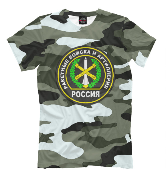 Мужская футболка с изображением Ракетные Войска | ПВО цвета Белый