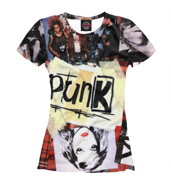 Женская футболка с изображением PUNK | ПАНК цвета Белый