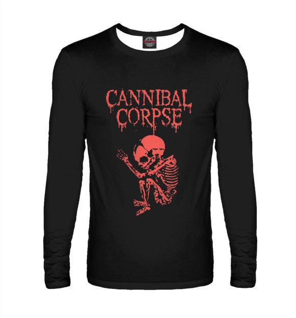 Мужской лонгслив с изображением Cannibal Corpse цвета Белый