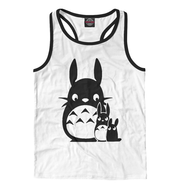 Мужская майка-борцовка с изображением Тоторо цвета Белый