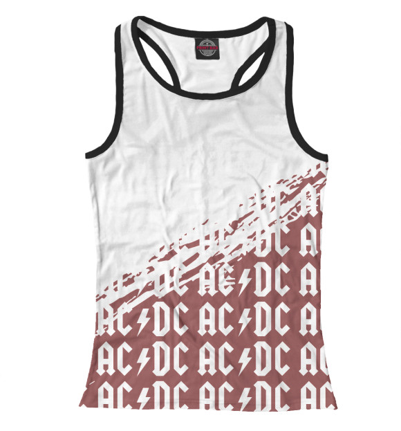 Женская майка-борцовка с изображением AC/DC цвета Белый
