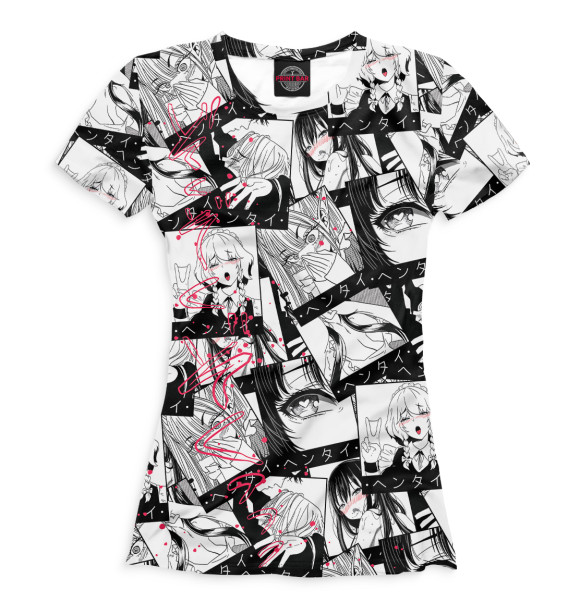 Женская футболка с изображением Аниме цвета Белый