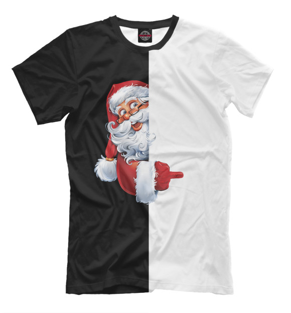 Мужская футболка с изображением Дедушка Мороз цвета Белый