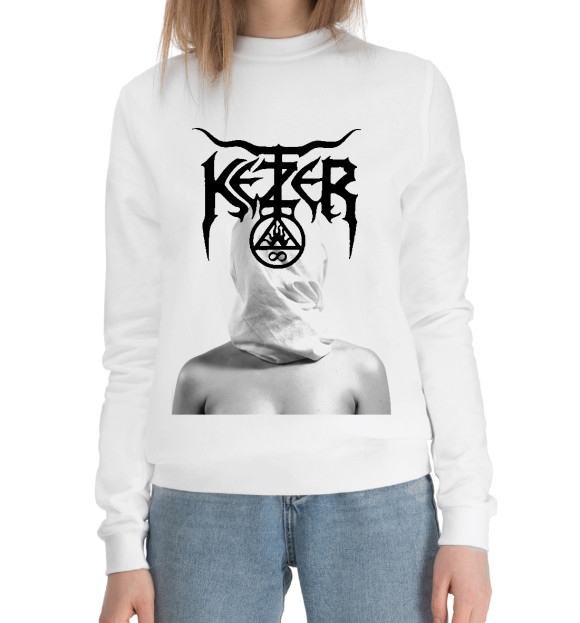 Женский хлопковый свитшот с изображением Ketzer цвета Белый