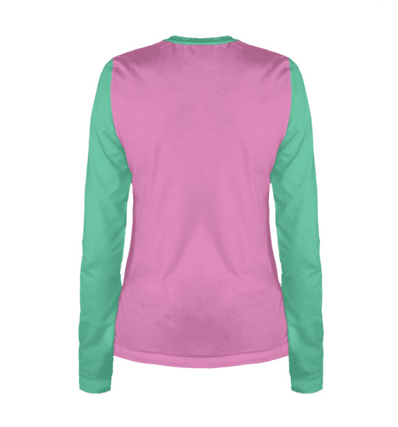 Женский лонгслив с притом Яркий женский портрет цвета Белый Женский лонгслив с изображением Яркий женский портрет цвета Белый