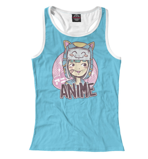 Женская майка-борцовка с изображением Anime cute girl цвета Белый