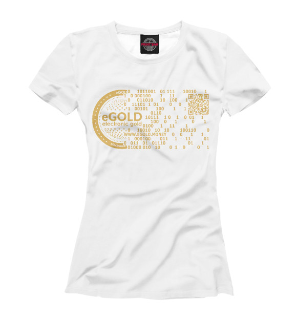 Женская футболка с изображением WhiteGold stablecoin eGOLD цвета Белый