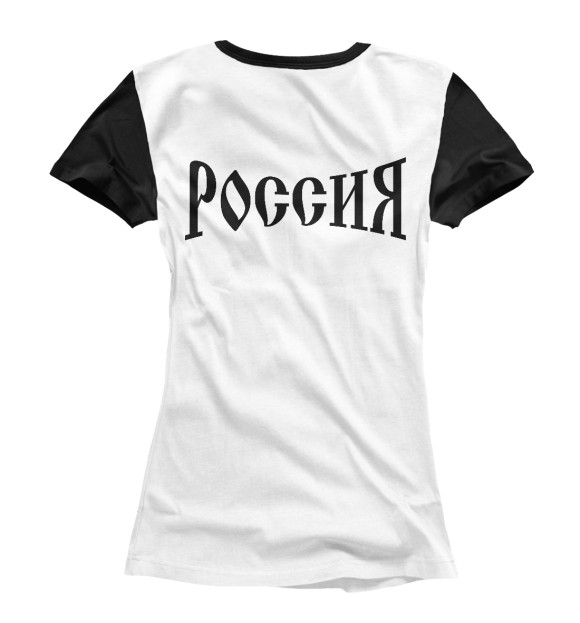 Женская футболка с изображением Символ России (Я Русский) цвета Белый
