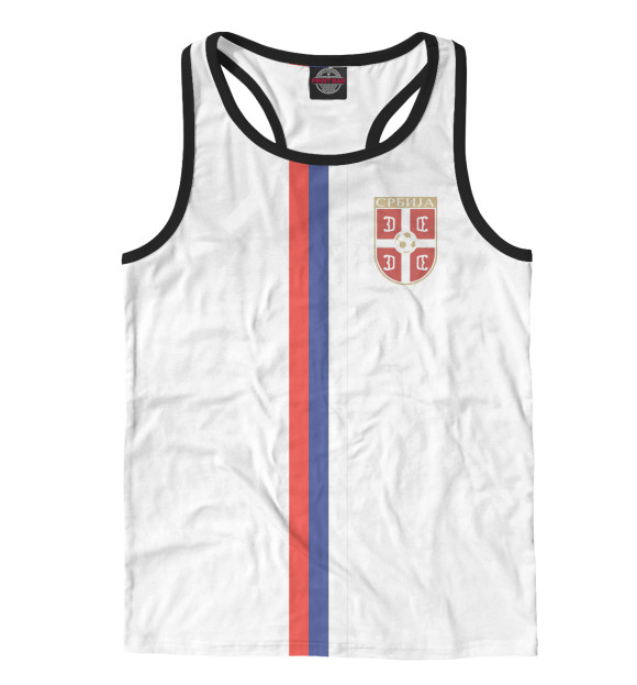 Мужская майка-борцовка с изображением Сборная Сербии цвета Белый