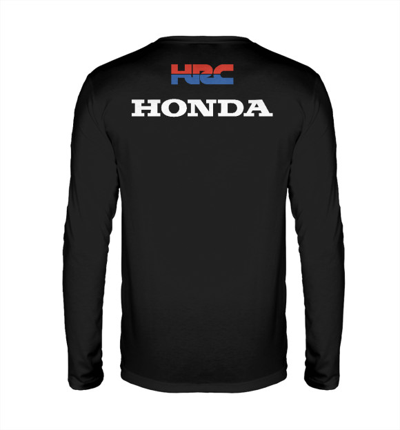 Мужской лонгслив с изображением Honda HRC цвета Белый