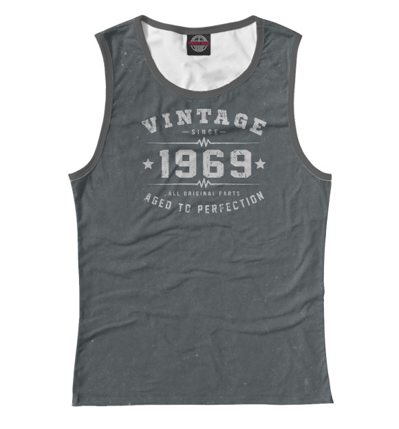 Женская майка с изображением Vintage 1969 цвета Белый