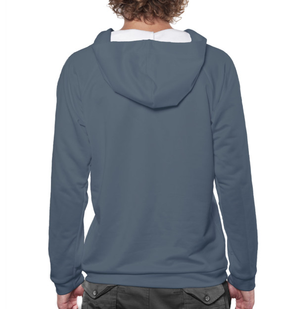 Мужское худи с изображением Богатырь цвета Белый