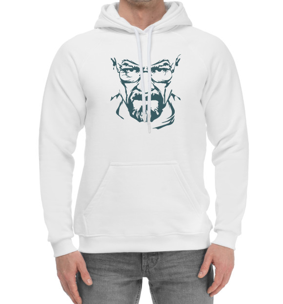 Мужской хлопковый худи с изображением Heisenberg цвета Белый