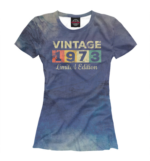 Женская футболка с изображением Vintage 1973 цвета Белый