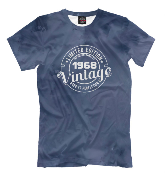 Мужская футболка с изображением 1968 Vintage цвета Белый