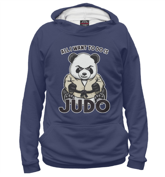 Женское худи с изображением Judo Panda цвета Белый