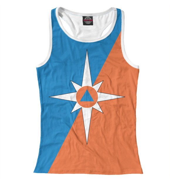 Женская майка-борцовка с изображением МЧС РОССИИ цвета Белый