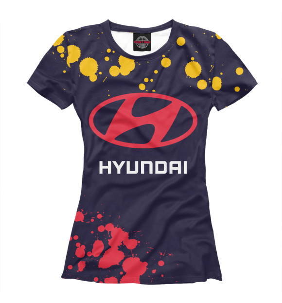 Женская футболка с изображением Hyundai / Хендай цвета Белый