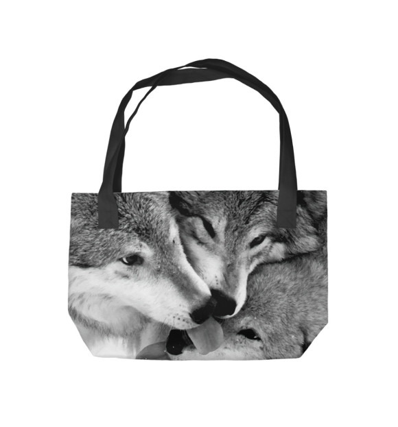 Пляжная сумка с изображением Волки цвета 