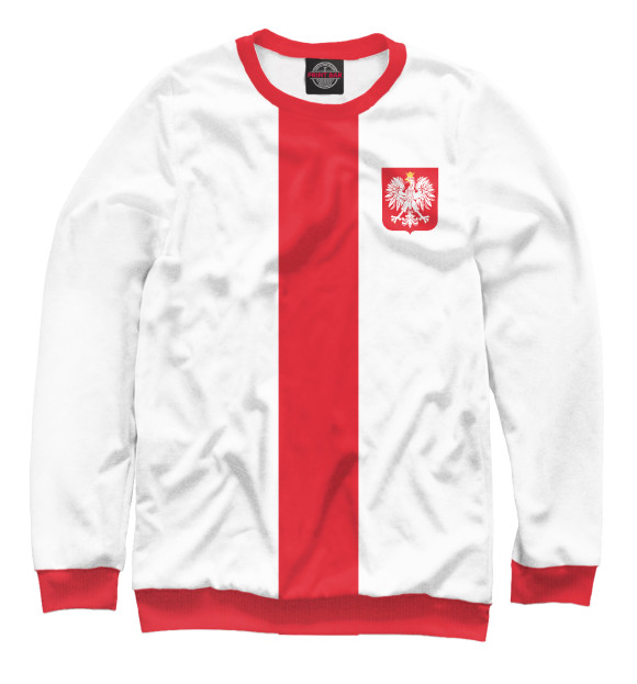 Мужской свитшот с изображением Польша цвета Белый