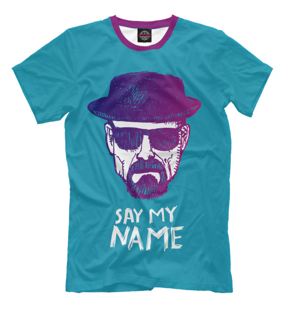 Мужская футболка с изображением Say my Name цвета Грязно-голубой