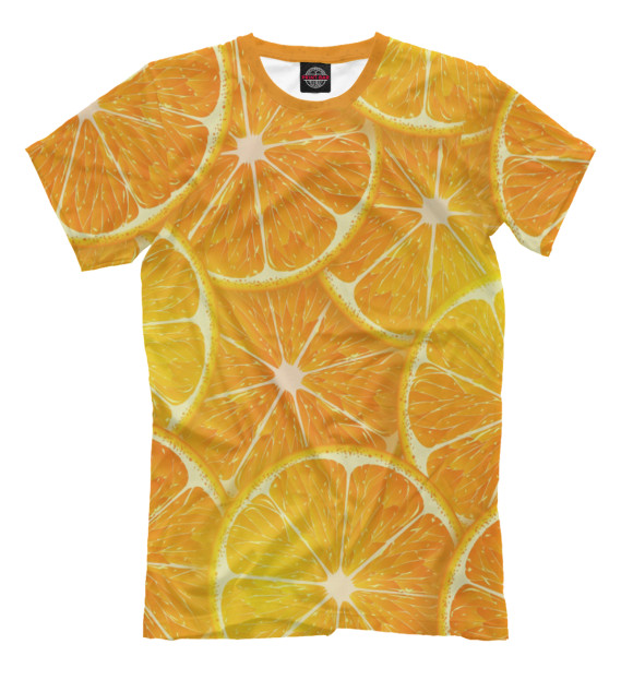 Мужская футболка с изображением Апельсины цвета Молочно-белый